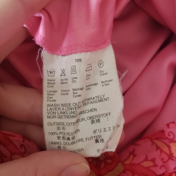 Highwaisted ESprit midi pink patterned skirt - Picture 4 of 8